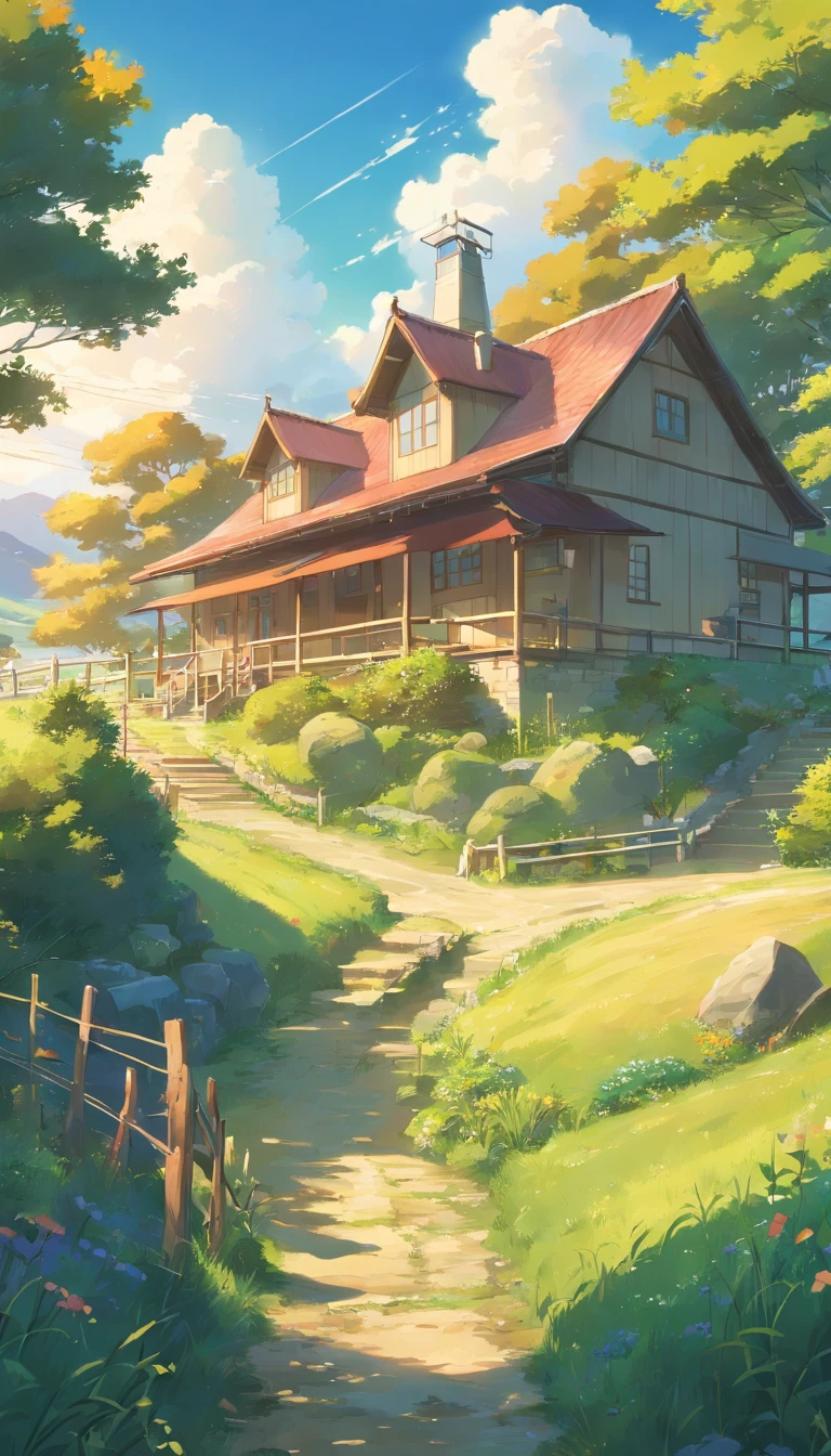 A wonderful house in the countryside with a big farm with all the animals and stunning scenery