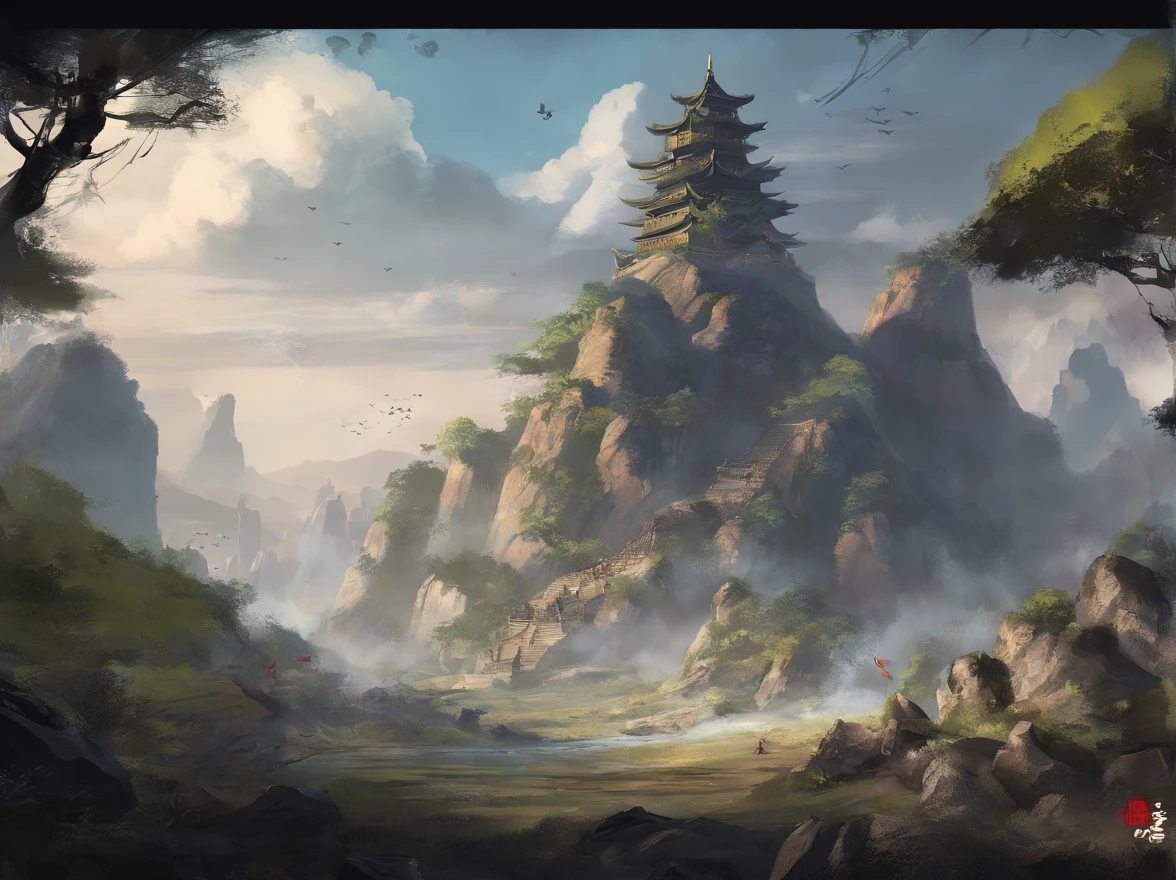 China-style,A big push of stones