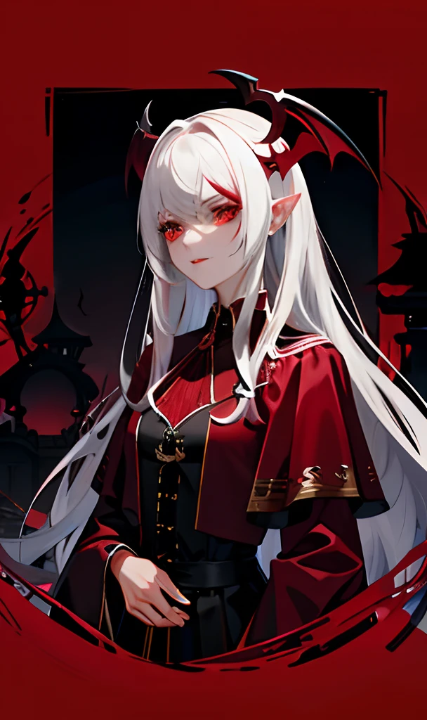 Blood Demon,femele,archer,Delicate face,Random hair color,red eyes,Dark style medieval costumes,curate,Whole body diagram,Character design,Vampires