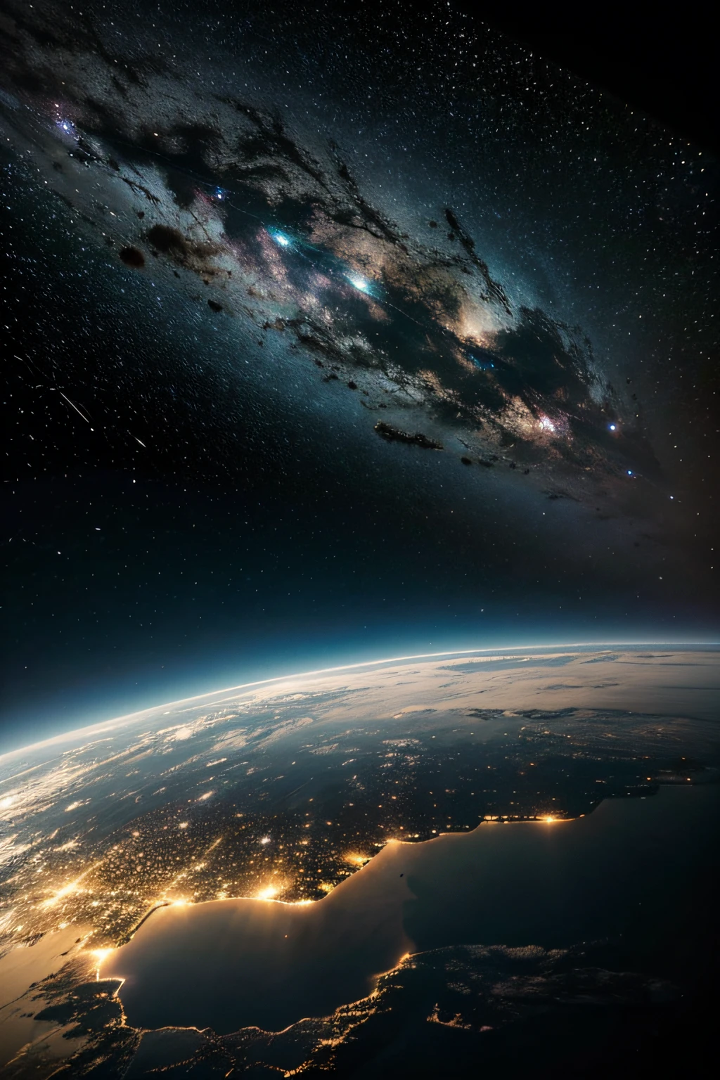 Create galaxy with Earth view, entrando no  com jesus cristo