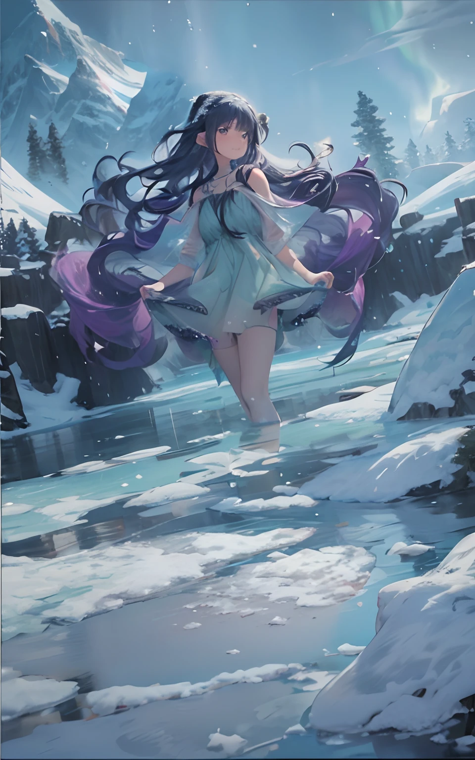 (best quality,4k,8k,highres,masterpiece:1.2),ultra-detailed,(realistic,photorealistic,photo-realistic:1.37),frozen lake,crystal-clear waters,smooth ice,frosty trees,serene winter landscape,reflective surface,icy brilliance,tranquil surroundings,glowing sunlight,subtle shades of blue,snow-capped mountains,pristine beauty,frozen water's transparency,glistening snow,pristine white woods,calmness of the scene,immaculate frozen landscape,shimmering frozen crystals,captivating stillness,frosty air,subtle hues of pink and purple,cold winter atmosphere,serene and untouched,quietness of the lake's surface,sparkling winter wonderland,tranquil and ethereal,midwinter peace,translucent ice formation,dream-like serenity,natural beauty of the frozen lake,wintry magic,dazzlingly clear and smooth,silent and majestic,frozen in time,frozen dreamscape,crystalline perfection,infinite frozen horizon