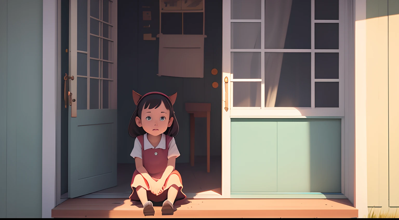 There was a little girl sitting on the porch playing the horse's head piano, lovely digital painting, childrens art in artstation, atey ghailan 8 k, Cinematic.author：leng jun, Beautiful digital artwork, A beautiful artwork illustration, Cute detailed digital art, cute 3 d render, by Ni Yuanlu, Ross Tran 8 K, stunning digital illustration, Beautiful digital illustration