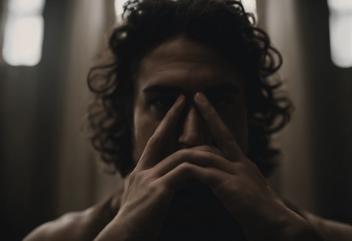 creates images of a worried man
