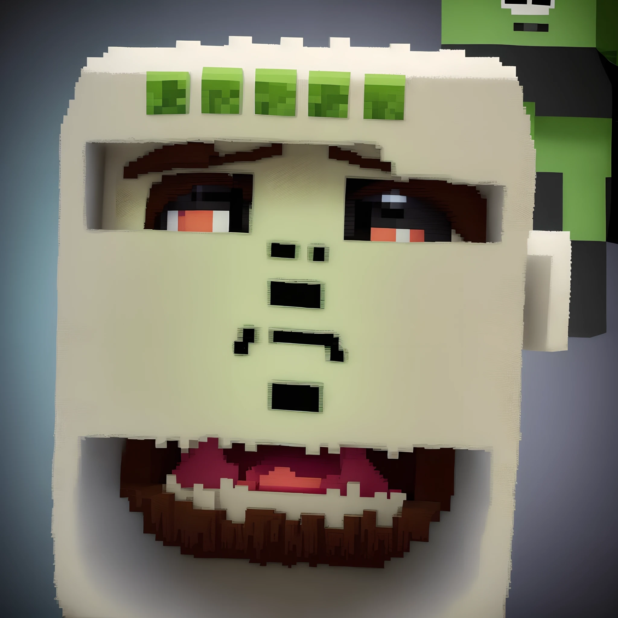Trump but as a Minecraft creeper