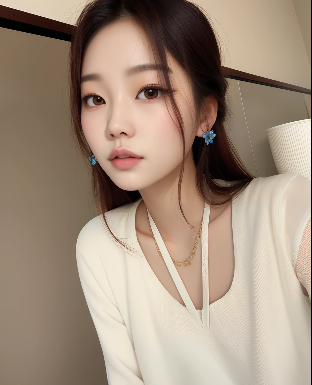 there is a woman that is posing for a picture in a white shirt, jennie blackpink, Heonhwa Choe, Xintong Chen, a young asian woman, linda mulher coreana jovem, com rosto redondo, Ulzzang, Xision Wu, young cute wan asian face, Gongbi, Jaeyeon Nam, Wenfei Ye, Jinyoung Canela, louise zhang