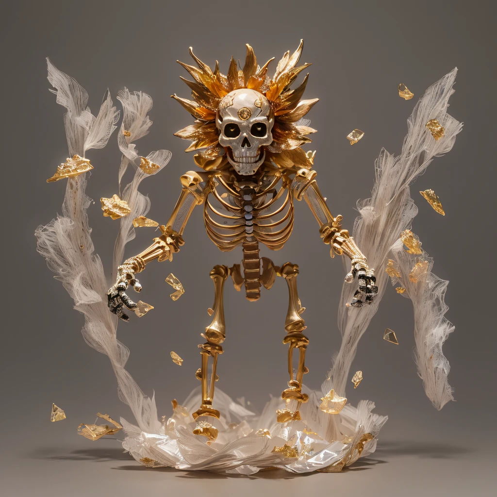浅橘Skull 32K,Phoenix Immortal Demon Skeleton Realm, Chance encounter with Liu Hanshu,tmasterpiece, Better quality, Still photography,Muppet skeletons,There are terriers,Linen coarse cloth skeleton holding a puppet triceratops skeleton,The animal images are super vivid and cute,sprout,intelligent,Crayon texture light skeleton,200 Creativity,depth of fields,Puppet skeletons with orange-red furry,National style crystal skeleton circle,Flying nine-tailed fat skull flame ethereal toad star,Golden-black damask white rabbit fur bra,Fuchsia pink diamonds, Tulle burgundy diamond shin guard,Red Crystal Skull Explosion 1:900 miniatures,Front view,Pure transparency,Wear boxing gloves,Ice is permeable to gas,Film light and shadow,Panorama ultra-wide angle,extremely happy,The texture of the real person is delicate,Strong visual impact,Hyper-detailing,Dream crystal skeleton,Refined face,prettyeyes,high saturated,Wear reflective sunglasses with a thick gold thread,crystal-clear,Good sense of perspective,Light and shadow effects,16K smooth,The surface is not well lit,Fluttering black hair crystal skeleton,((Crystal skeleton))
