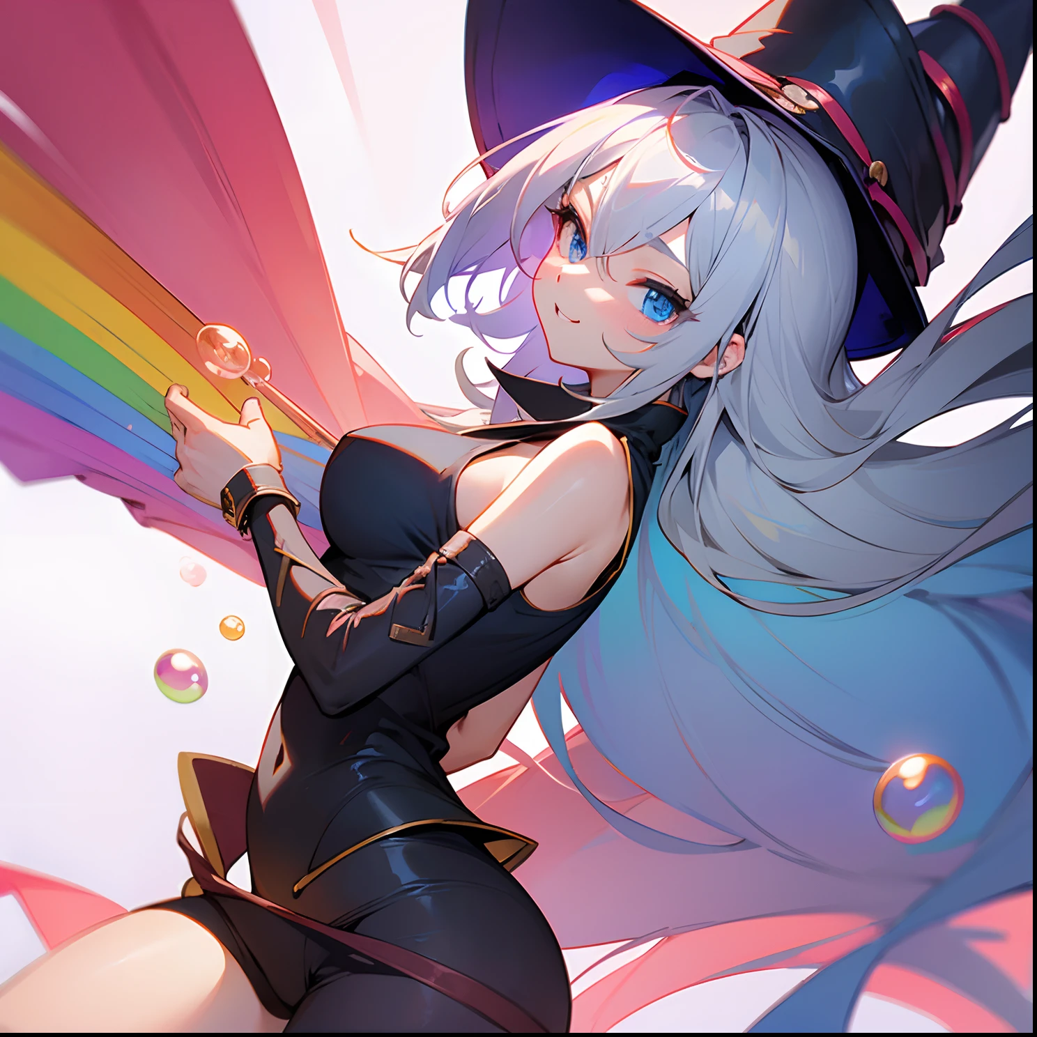 (masterpiece:0.7), best quality, illustration, 1girl, white hair, short skirt, shirt, shoes, heartbroken necklace, barrette, black hole in the background, stars, space, lying down, best quality, high resolution, extremely detailed, detailed background, perfect lighting, (colorful, vivid color:1.4), rainbow hair, cotton candy cloud, sky, smile, dynamic pose, beautiful pose, (solo), (floating colorful ink:1.15), (many colorful tatoos:1.0), (floating pink blades:1.25), (vortex magic:1.1), (easygoing, pastel:1.2), (multicolored:1.0), (beautiful detailed glow:1.0), (slime body:1.2), (grim expression:1.0), (open mouth:1.0), (eyeshadow), (green hair:1.4), (short hair:1.0), (from behind:1.3), (demon halo:1.3), (head tilt:1.0), (dynamic pose:1.1), (asymmetrical hair:1.2), (blue collared shirt:0.7), (military), (puffy dress), (blue pupils:1.4), diagonal bangs, straight hair, rainbow hair, sweater, (floating cape:1.0), (fox ears, fox girl:1.1), (winter:1.4), (indoors, inside room:1.1), (((tiara, witch hat))), (standing on one leg:1.1), (shiny skin:1.1), (upper body:1.25), latex clothes, goddess body, semi naked