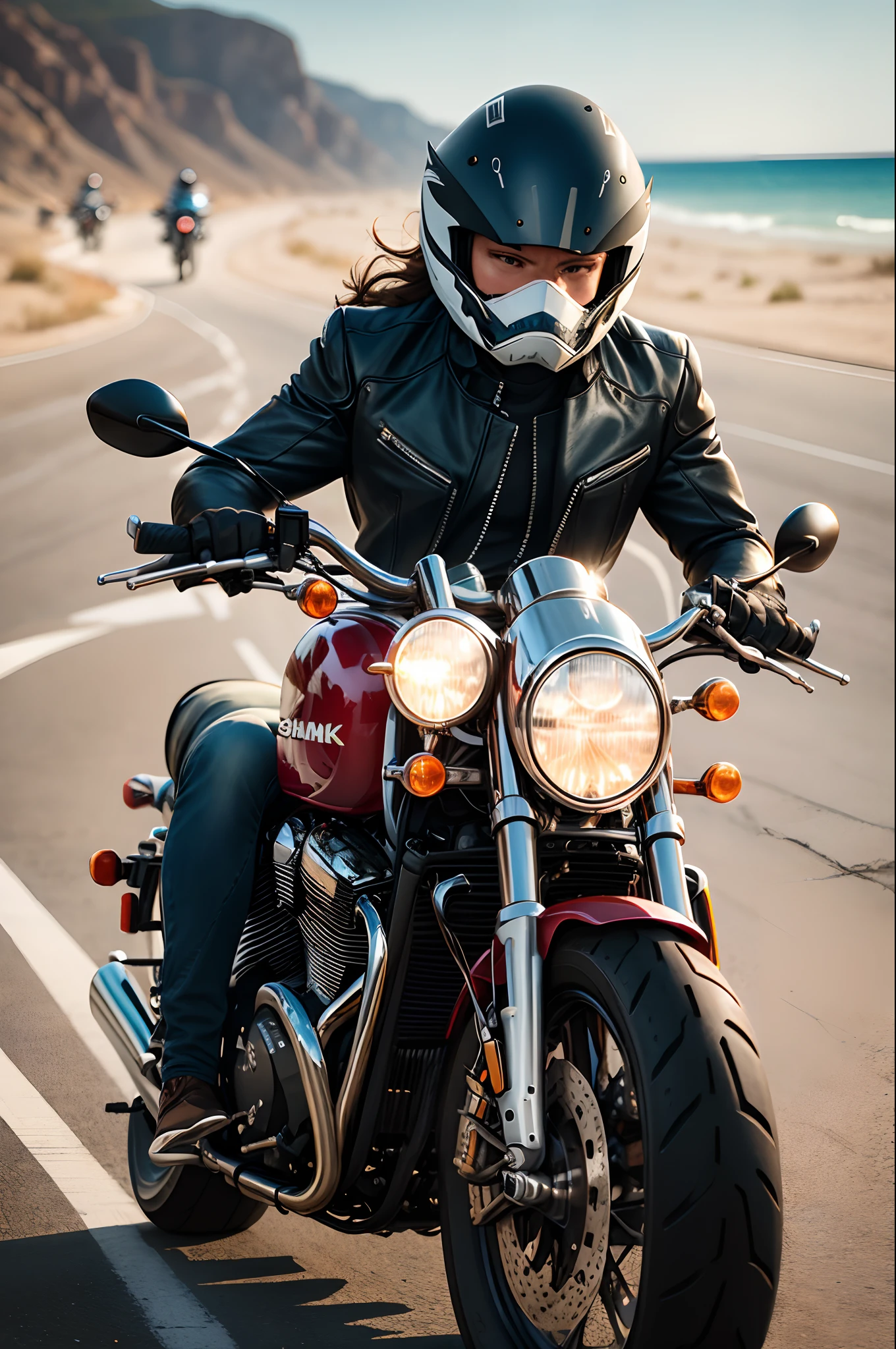 Shark on motorcycle
