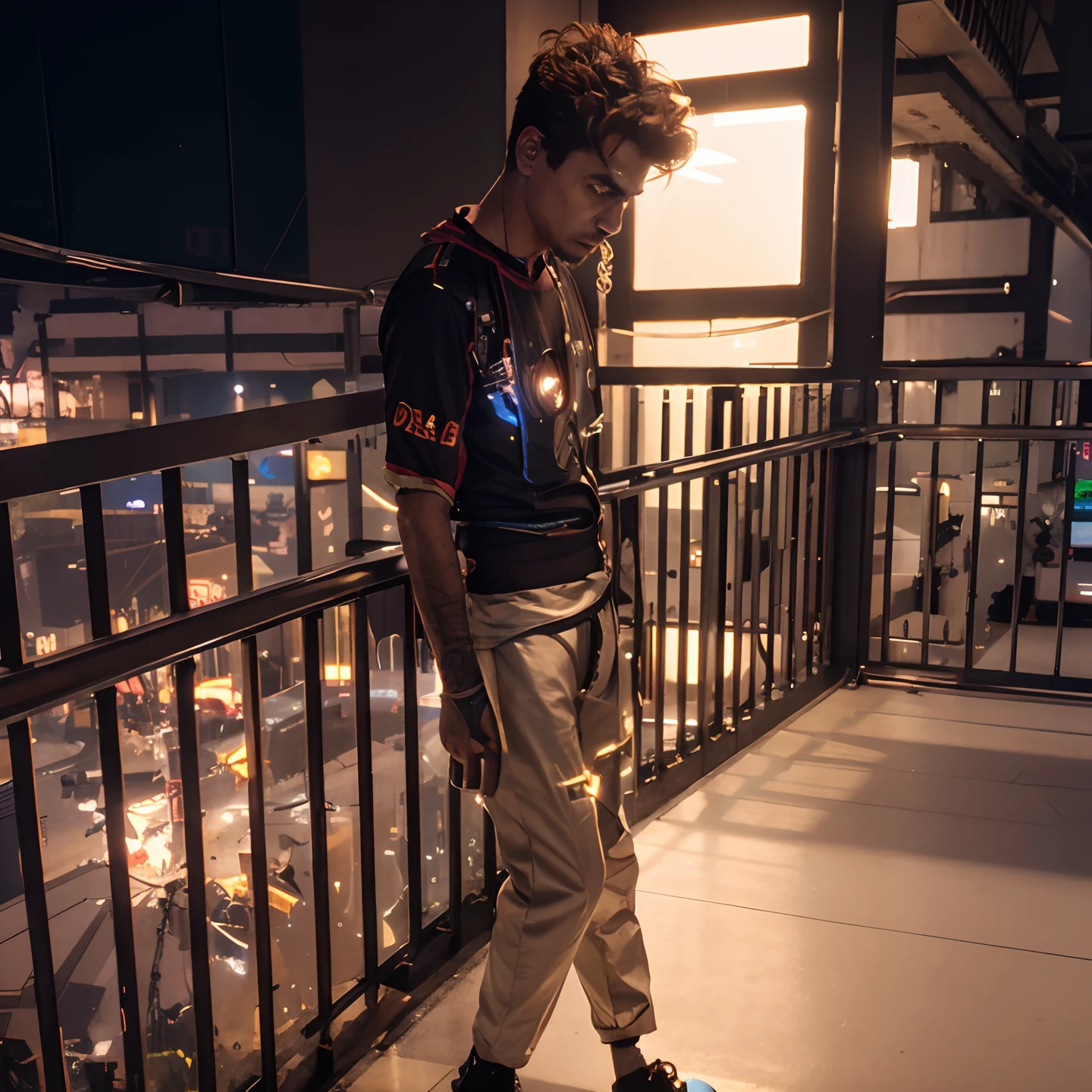 Imagine prompt cyberpunk handsome boy ultra realistic--4k iron man face no change