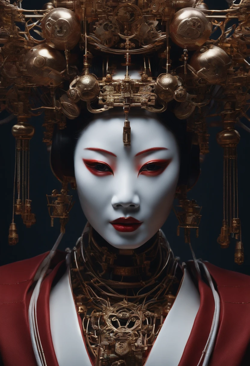 glamorous photo HDR photo of Biopunk shaman voodoo geisha with yellow Gustav Klimt dress, vodoo tattoos, dark swamp, sunrise, fog, gold and petrol pattern . High dynamic range, vivid, rich details, clear shadows and highlights, realistic, intense, enhanced contrast, highly detailed . high fashion, luxurious, extravagant, stylish, sensual, opulent, elegance, stunning beauty, professional, high contrast, detailed