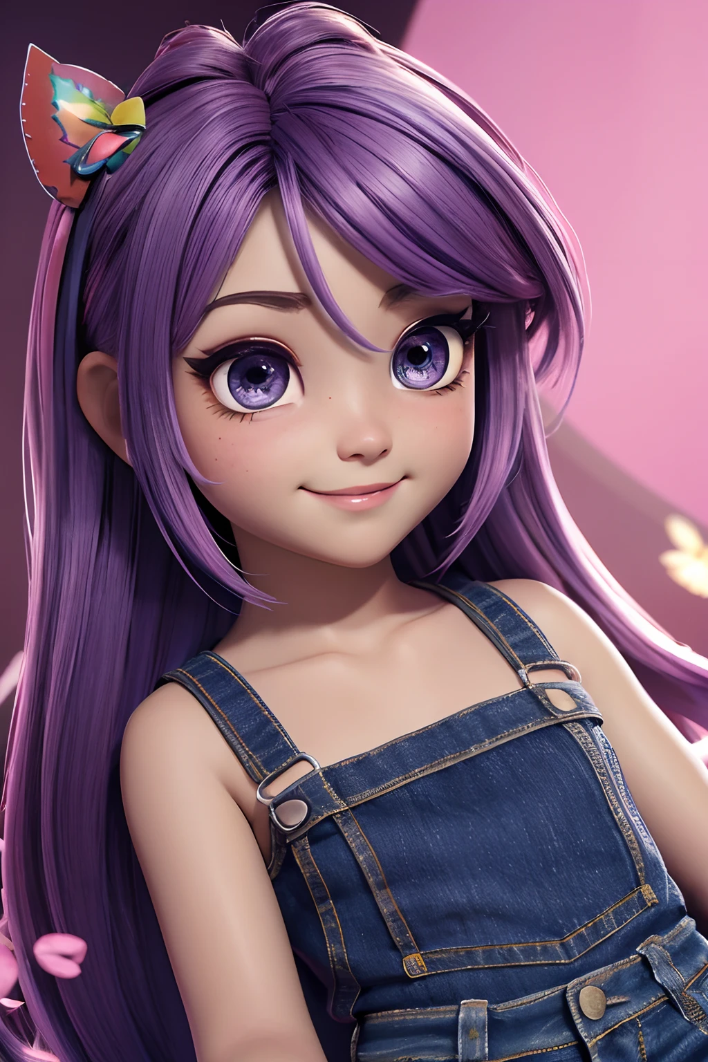 chibi 1 pequena menina africana pele castanha escura:5, sorriso bonito, Andar no campo ((corpo inteiro))) "((with coffee))" sombras realistas, olhos brilhantes, pele detalhada, olhos castanhos claros levemente cintilantes, Pose para foto, Rainbow with the word "BEATRIZ", above the head, longos cabelos castanhos encaracolados, flores no cabelo, estilo rapunzel, Very detailed, Rosto 8k altamente detalhado, Formato de rosto perfeito, perfect full lips, nariz perfeito, olhos bonitos e corretos, Observador, vestido de noiva: 3.45 , rainbow above the head with the word BEATRICE written in the rainbow Hair flowers, master part, best quality, only one, jeans, soio, Advanced Chibi