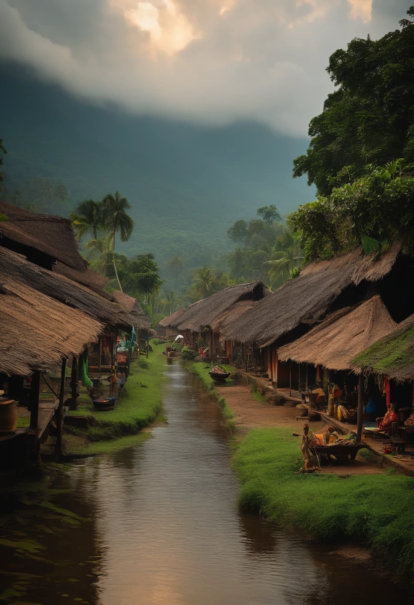 village atmosphere in Indonesia in the past