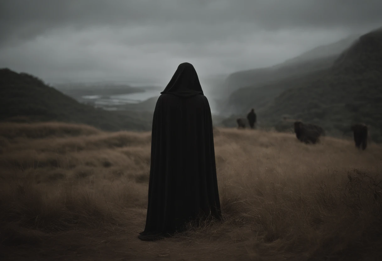 "Crie uma imagem que represente a figura de um Anticristo, Placing only one Antichrist in the image in a modern context. The Antichrist is portrayed as a charismatic and attractive individual, com cabelo bonito e um rosto curto bonito, O Anticristo com um palito. A imagem deve se concentrar nisso (Person) somente em ((Uma pessoa)), Who is in a modern city environment with a blurred background. O Anticristo exala uma aura de poder e encanto, que atrai as pessoas para ele. Contudo, there is an underlying sense of darkness and opposition to God in their behavior. The image should convey the contrast between its external beauty and the dark features associated with the concept of Antichrist."