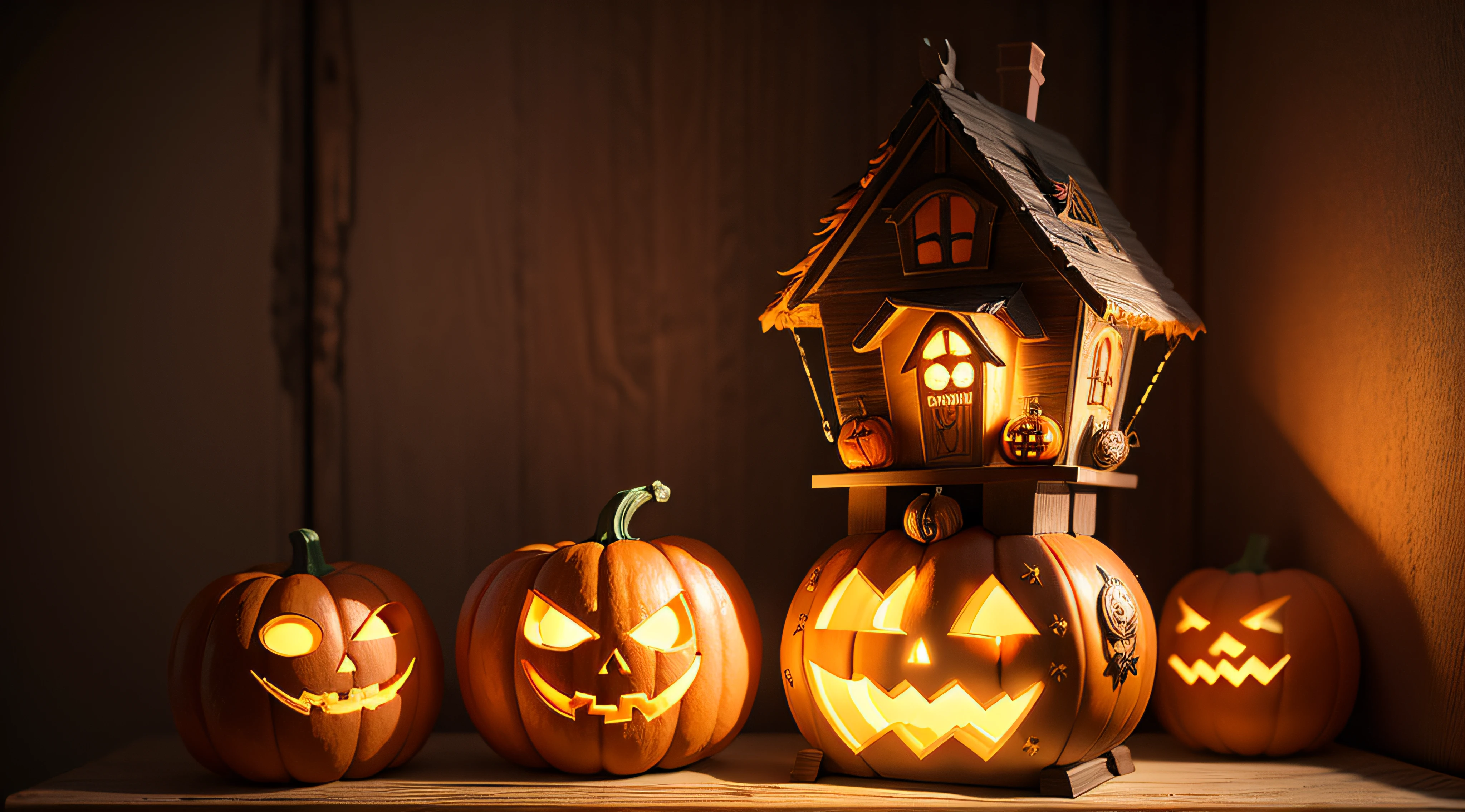 Entrance with Halloween decorations,Nordic House doorstep,pumpkins,arachne,There are bat decorations on the walls,spiderwebs,halloween atmosphere,Bat decoration,photorealestic,Photographic pictures,Vivid details,doorways,Top-down view,kanon --auto