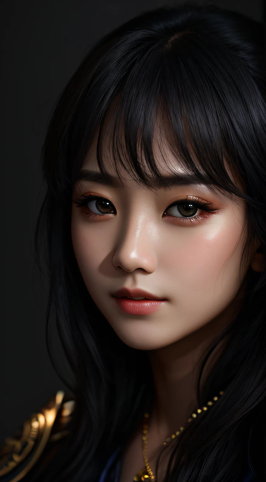 sorcerer、portraitures、femele、３０generation、Beautie、A detailed face、High Detail、a picture、Dark Studio、Rim Lights、Nikon D850、50mm、f / 1.4