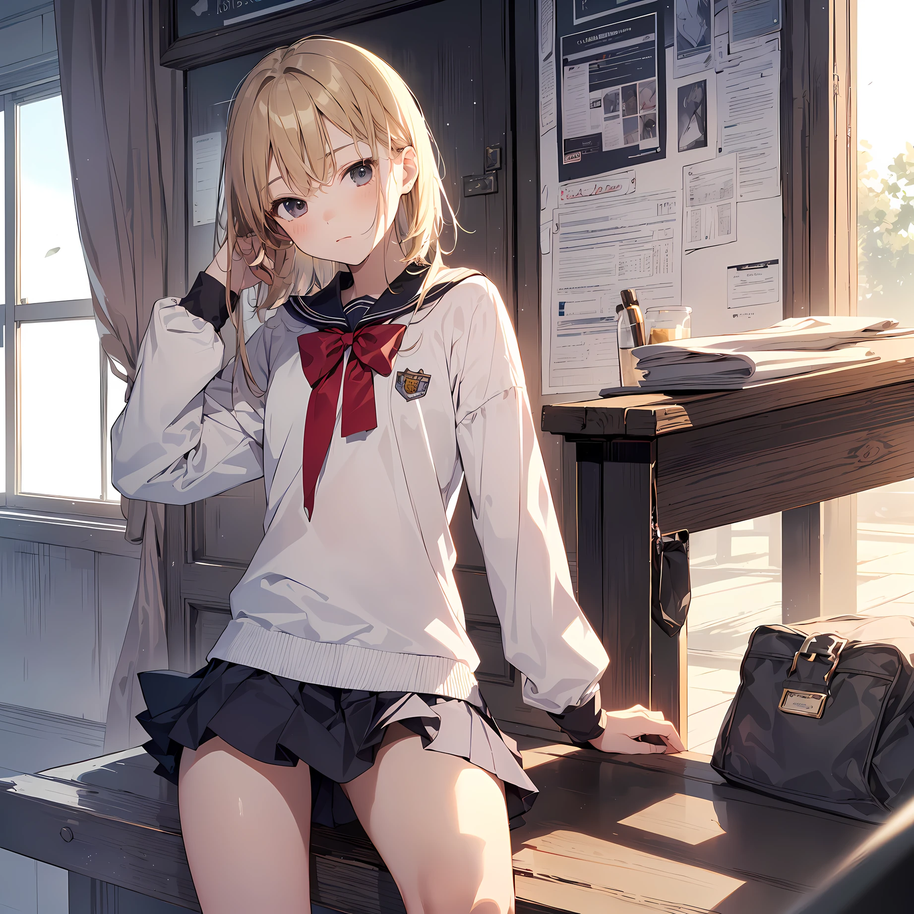 masterpiece, top-quality,High resolution,1girl,kawaii, (Solo,Loli face,:1.5),a junior high student, (Very Sho,Full limbs,complete fingers,flat chest, Small butt,groin,Beautiful detailed black eyes, disgusted eye, school Uniform,(Detailed Lighting), (Detailed background), (school zone),