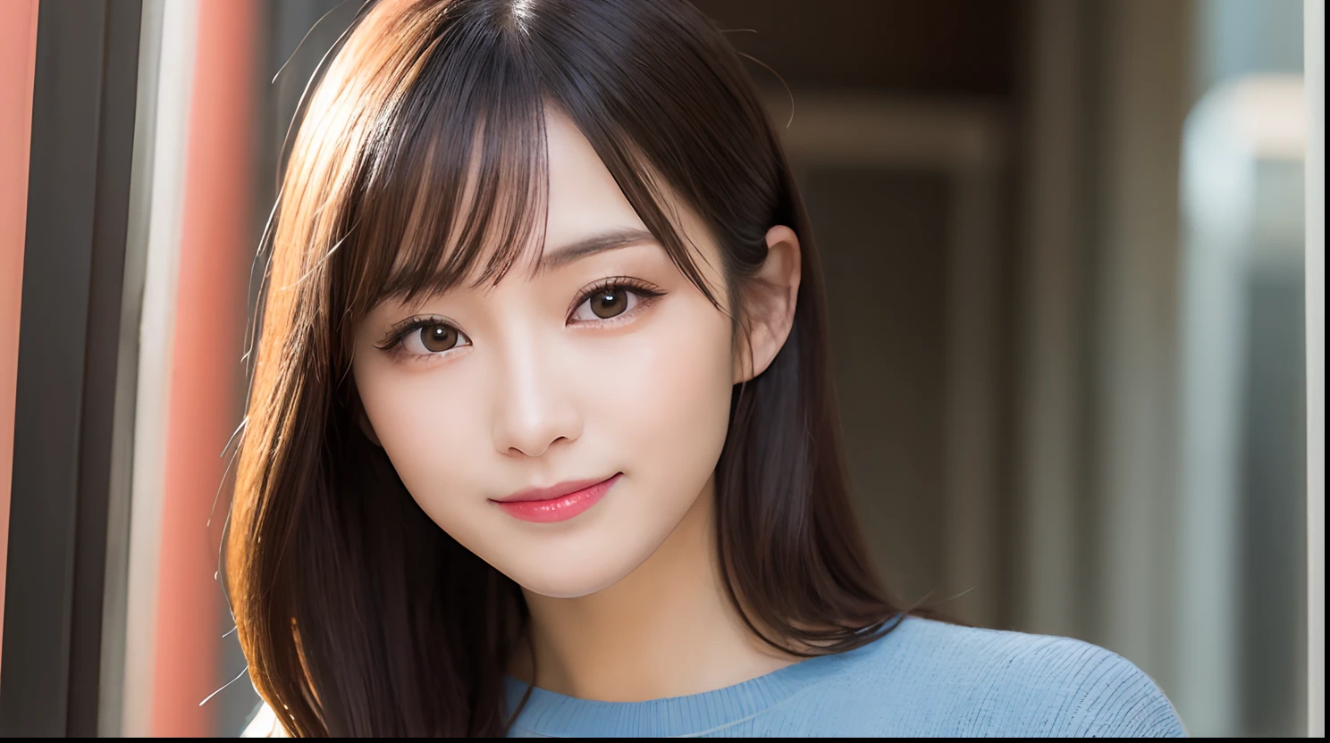 masutepiece, Best Quality, Illustration, Ultra-detailed, finely detail, hight resolution, 8K Wallpaper, Perfect dynamic composition, Beautiful detailed eyes, doress,Medium Hair, mid-chest, Natural Color Lip, Random and sexy poses,Smile,Aoyama Street Walk、20 years girl