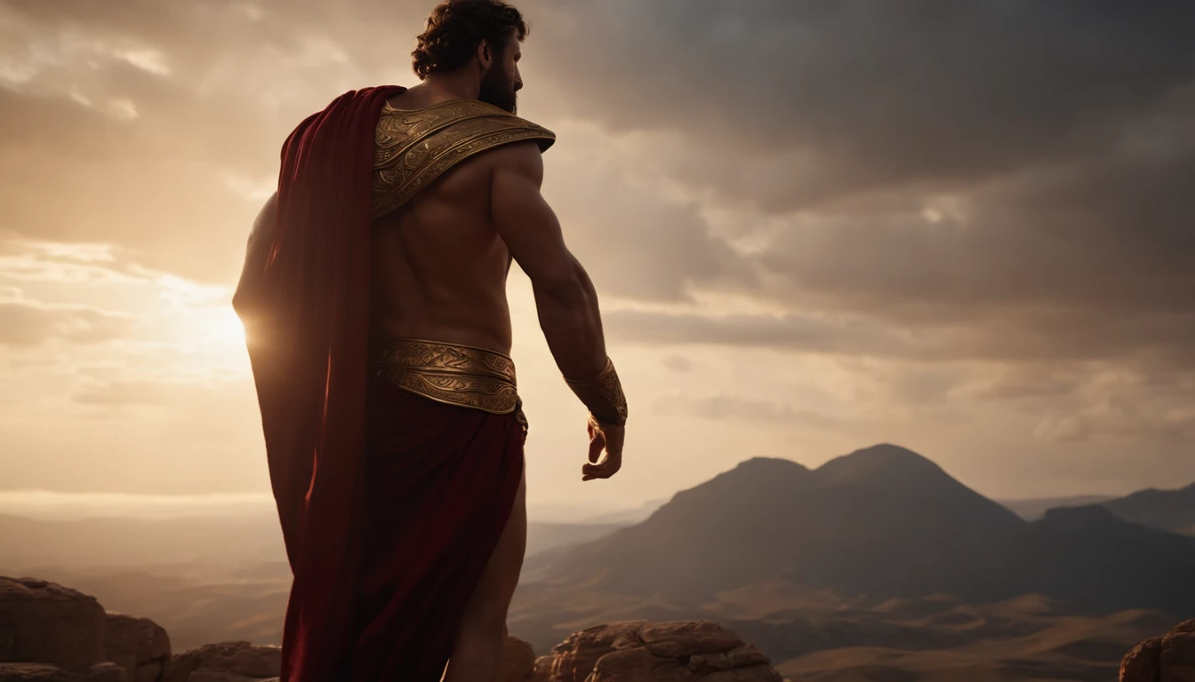 Stock Gricki Stoic
which is the historical Greek status with
Hercules-style profile muscles
Cinematic 8k and dark background