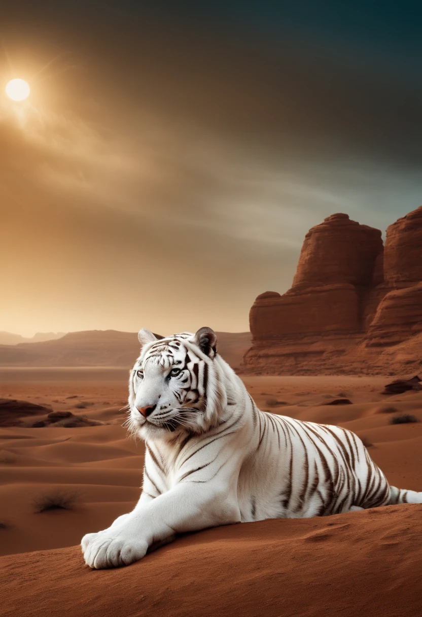 White tiger on mars