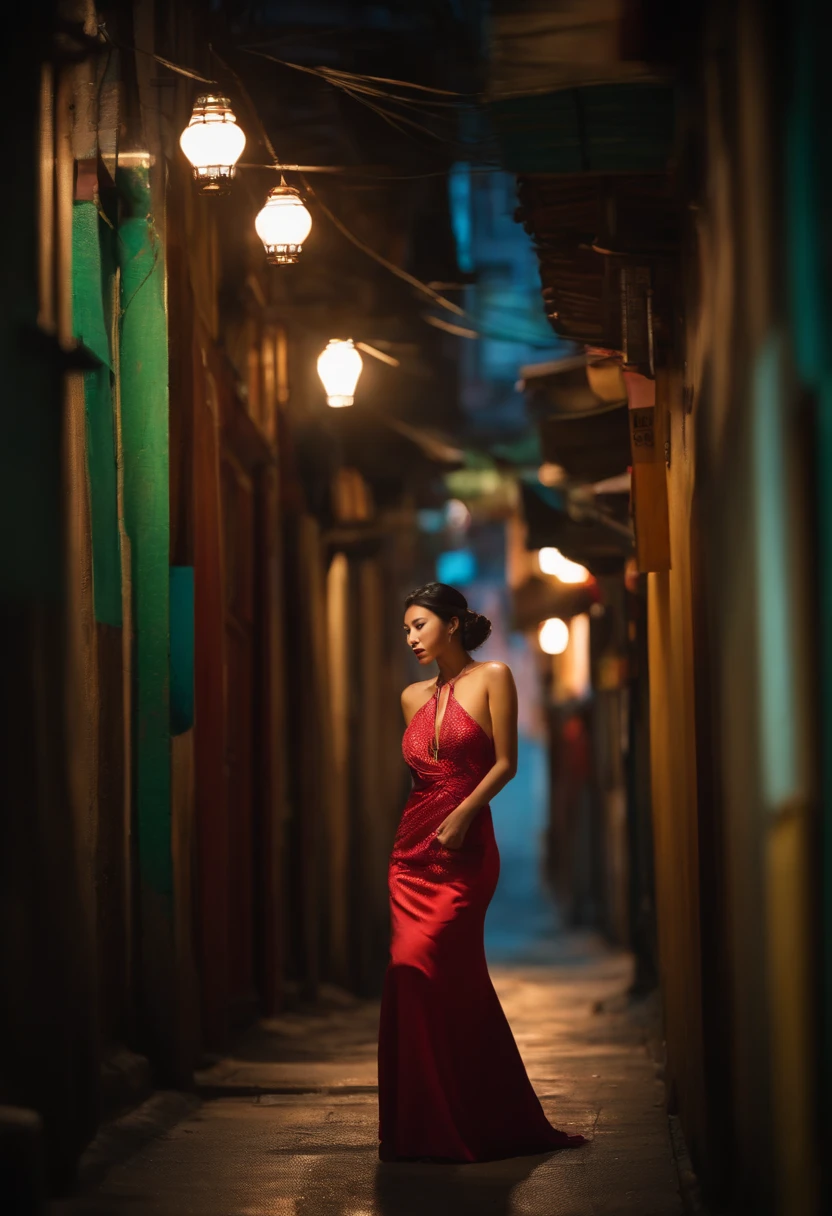 photographers shotting an asian model in street alley