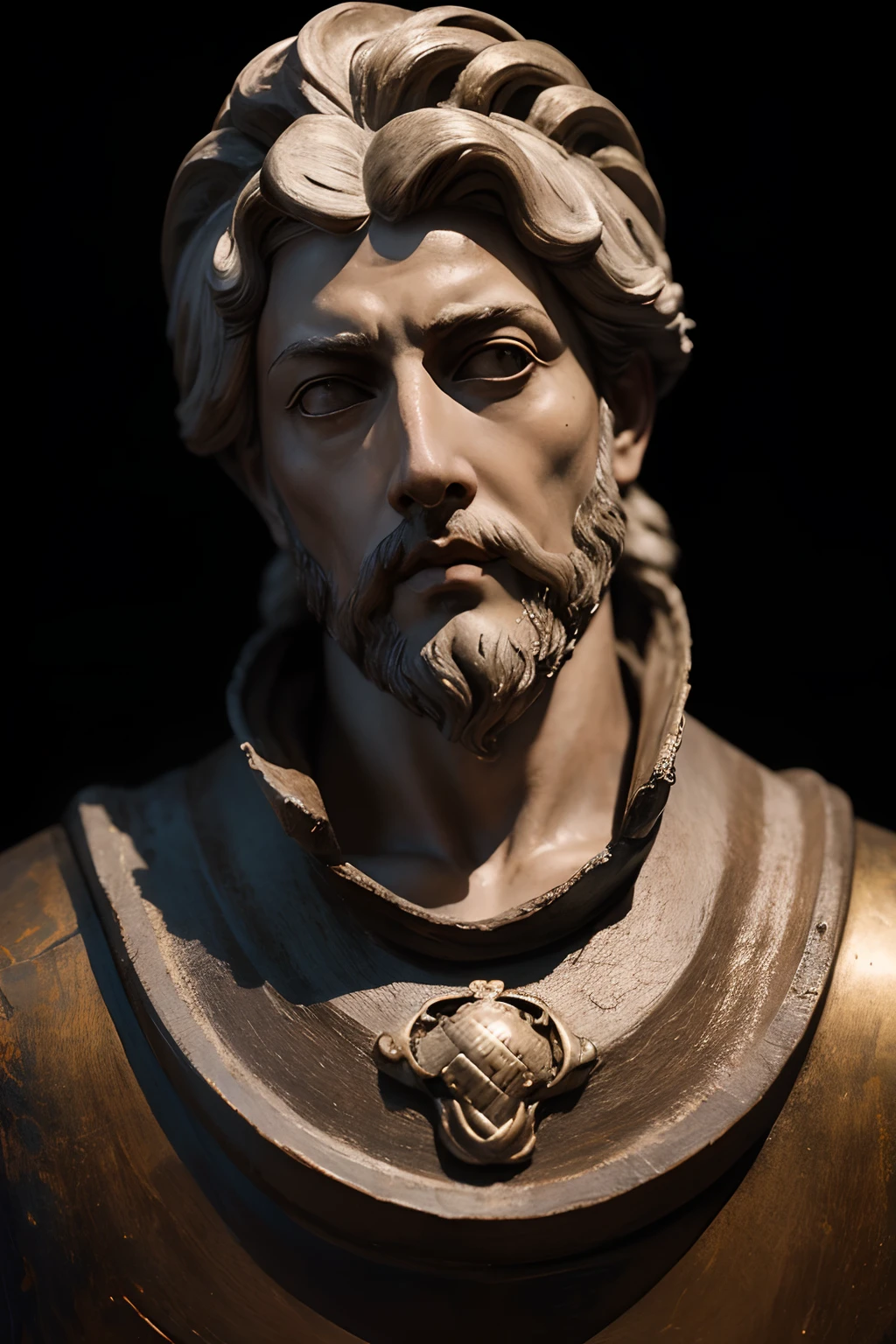 Marcus Aurelius accepts the dramatic Renaissance of the Renaissance with a stoic acceptance of the brave death, with English design, shape design, tide brand style, dark style, ultra-clear picture quality painting texture
