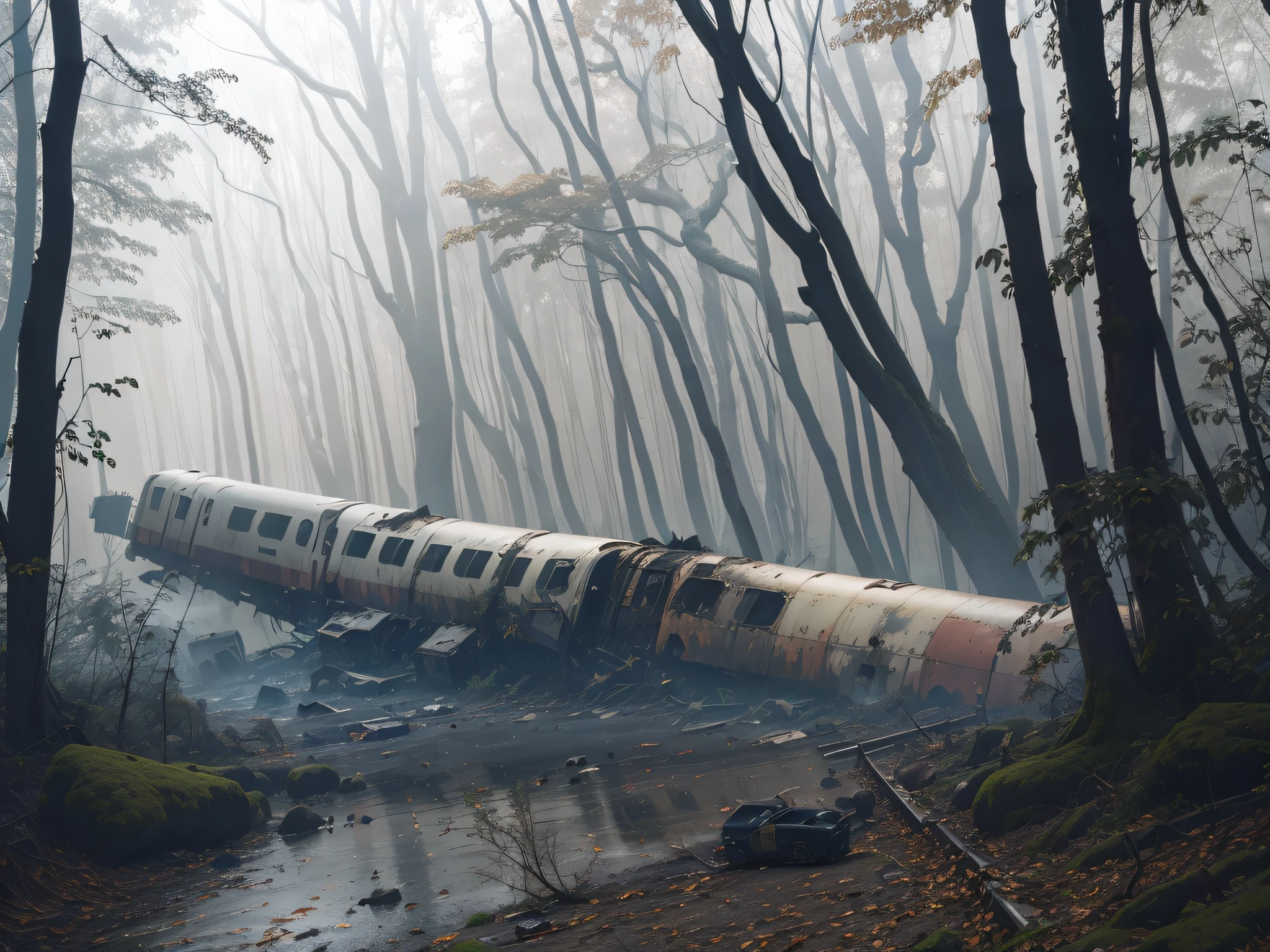 a person々of found a crashed train in the woods