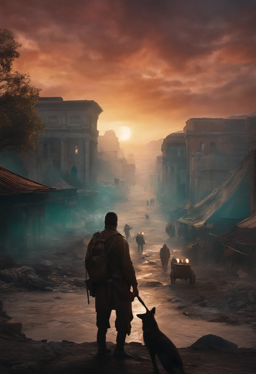 The group encounters opposition from brutal forces who seek to control the chaotic world. The camera highlights the fear and darkness these forces spread, contrasting it with the hopeful determination of Ellie and The Prophet.