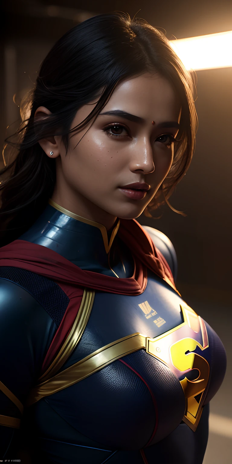 Beautiful mature Indian college girl、Supergirl Costumes、Outside Track Field、((Slimed、小柄))、Photorealsitic、a picture、​masterpiece、reallistic、真实感、photorealisim、High contrast、Photorealistic Art Station Trending Digital Art 8k HD High Definition and Detailed Realistic, detaileds, Skin Texture, ultra-detailliert, realistic skin textures, armature, top-quality, 超A high resolution, (Photorealsitic:1.4),, hight resolution, detaileds, Raw foto, Sharp Re, Nikon D850 Film Stock Photo by Lee Jefferies 4 Kodak Portra 400 Camera F1.6 lenses rich colors hyper realistic lifelike textures dramatic lighting unreal engine artstation trends synestil 800,