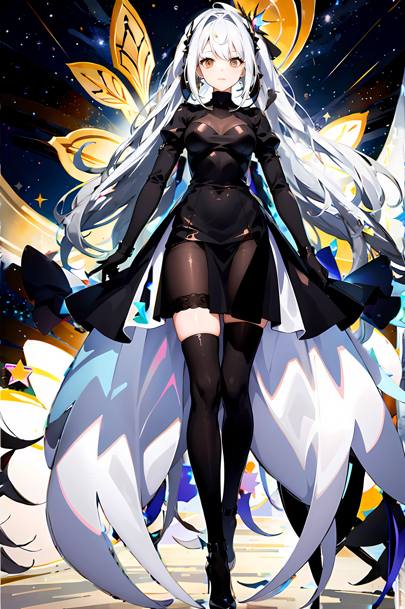 Black gorgeous starry sky background