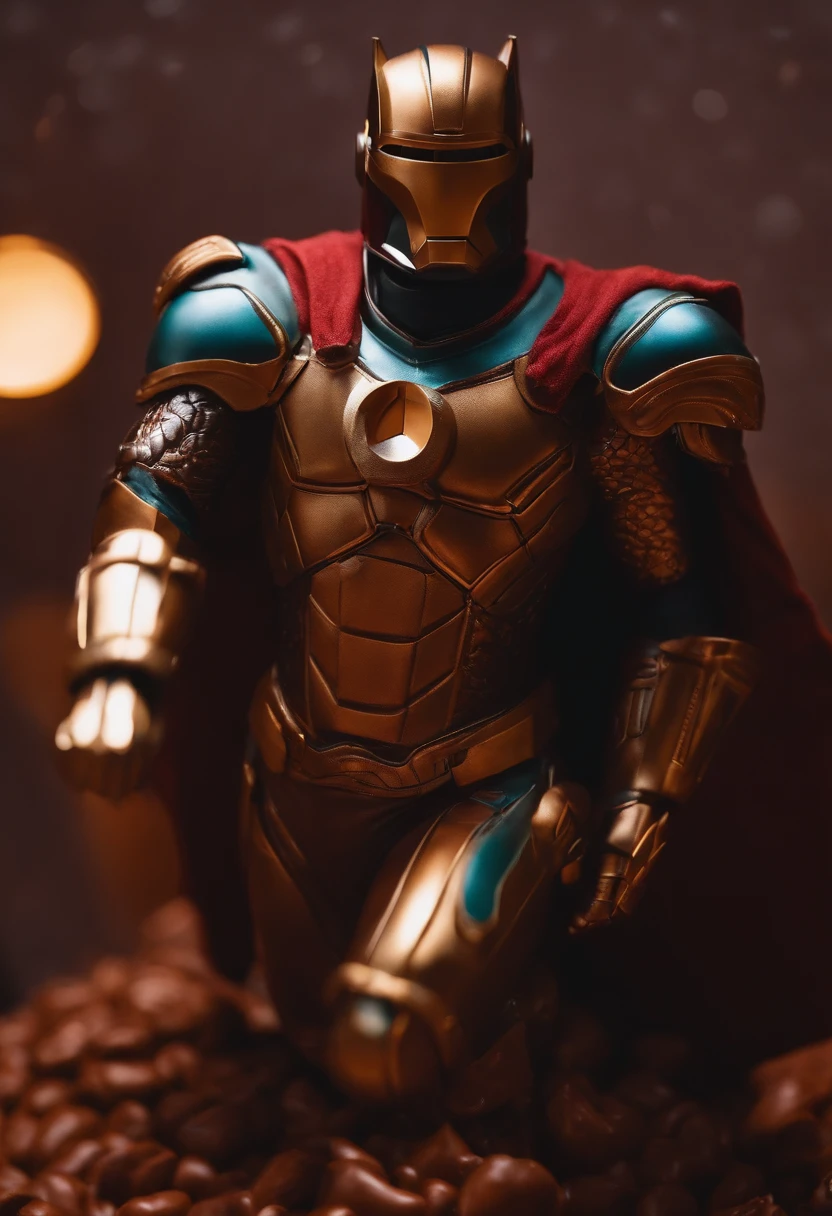 homem de ferro voando em uma lua de chocolate