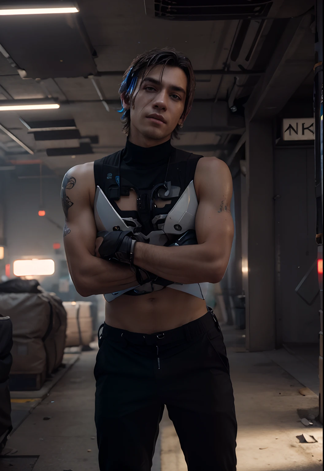 change backgraound cyberpunk handsome boy, realistic face, 8k, ultra realistic,
