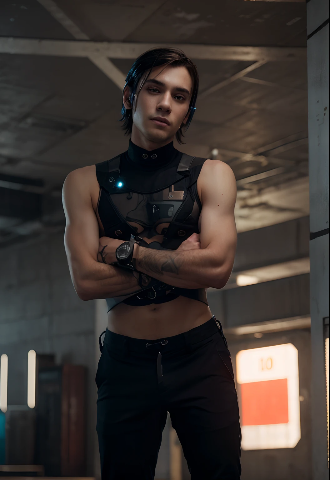 change backgraound cyberpunk handsome boy, realistic face, 8k, ultra realistic,