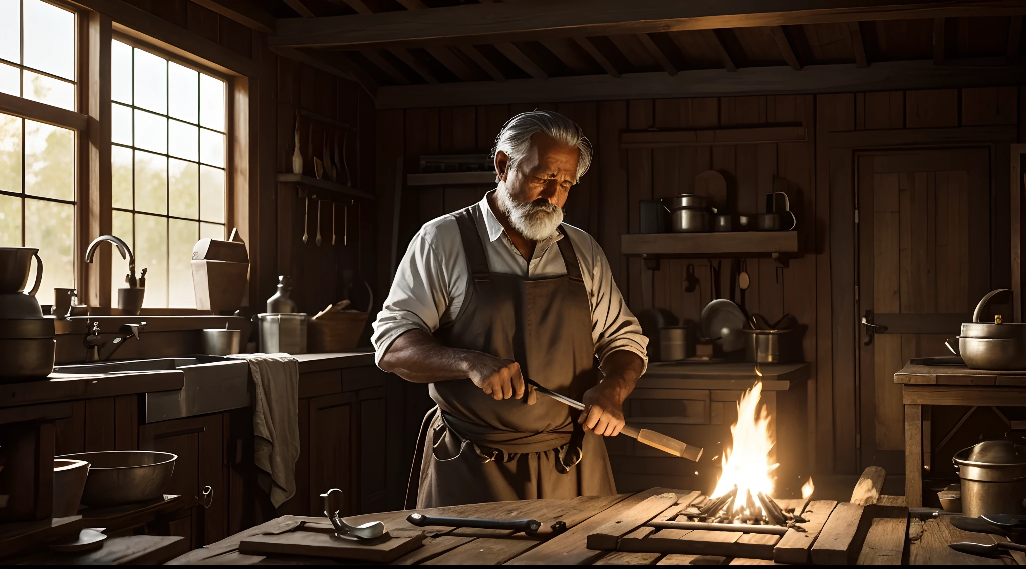 father working as a blacksmith, providing a visual of the simple life he aspired to surpass.8 k,anciently