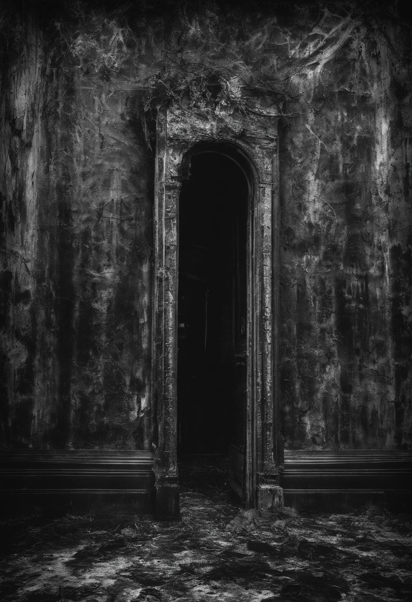 a wall full with blood black and white image