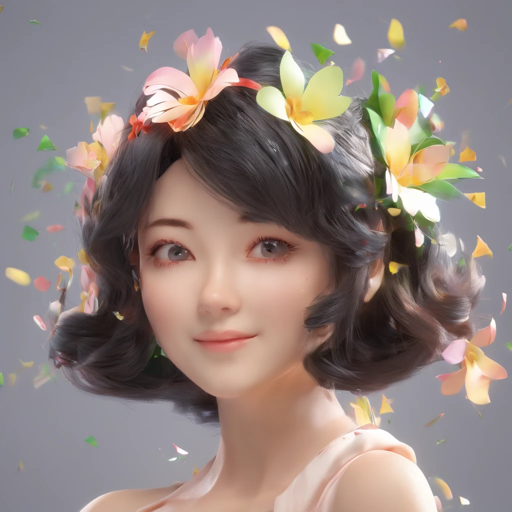 ((top-quality, 8K)), (Realistic), (Face Focus: 1.1), (blanche: 1.3), 18year old、Kawaii Girl, short-hair, 
Hair fluttering in the wind, Facing to the side, Look up at your face, Eyes closed, (Sleeveless: 1.1)、Skirt, D Cup Breasts,Countless petals are falling