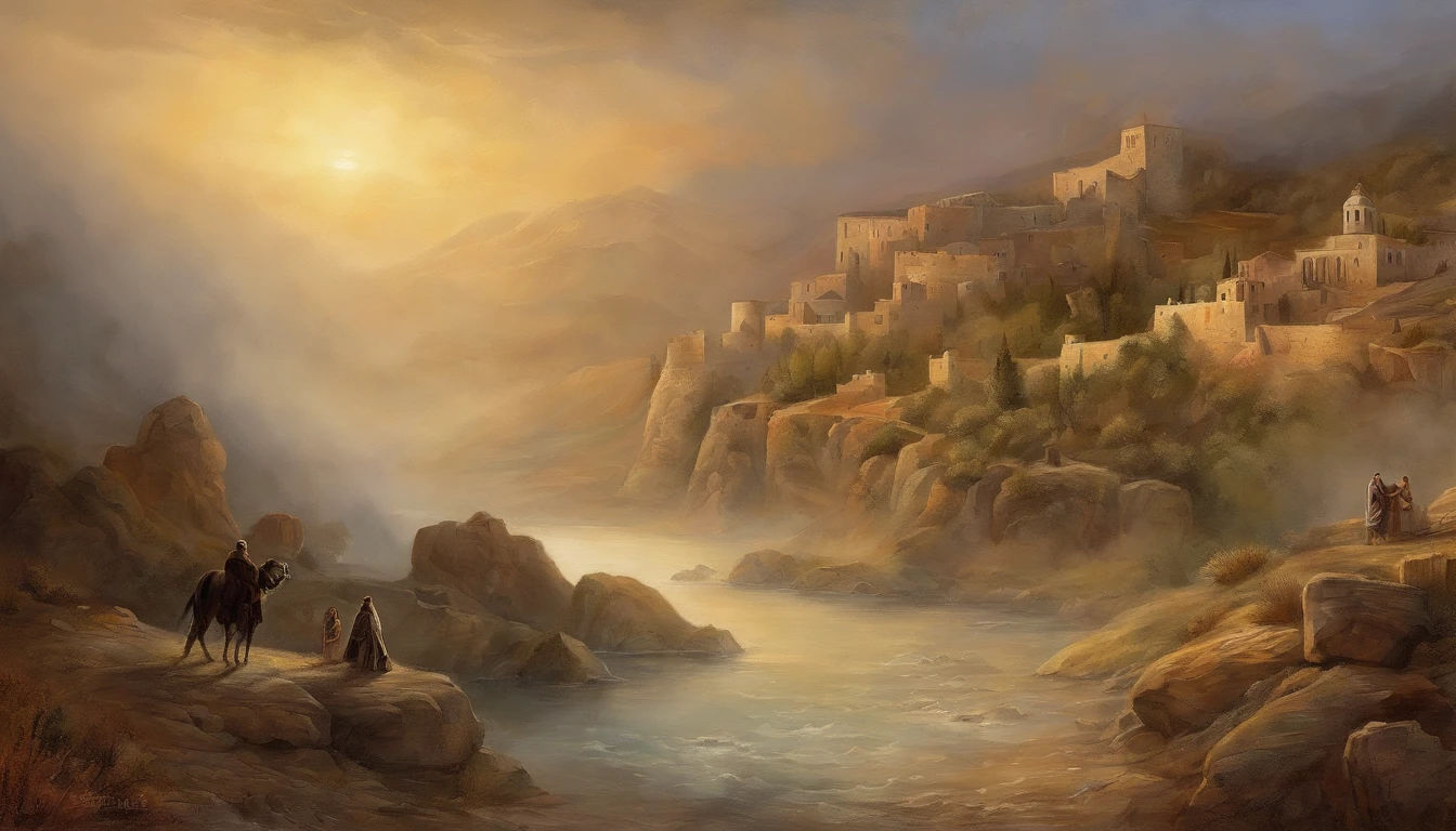 pintura de um homem aflito, biblical art, biblical painting, bible illustration, biblical art style, biblical image, Postado, Nicodemos, Jeremias, Ancient Biblical, Christian art, biblical, Directed by: Scott Gustafson, Antigo Testamento, Jon McNaughton, sofrimento, epic biblical representation, biblical art lighting, by senior artist, leno o livro