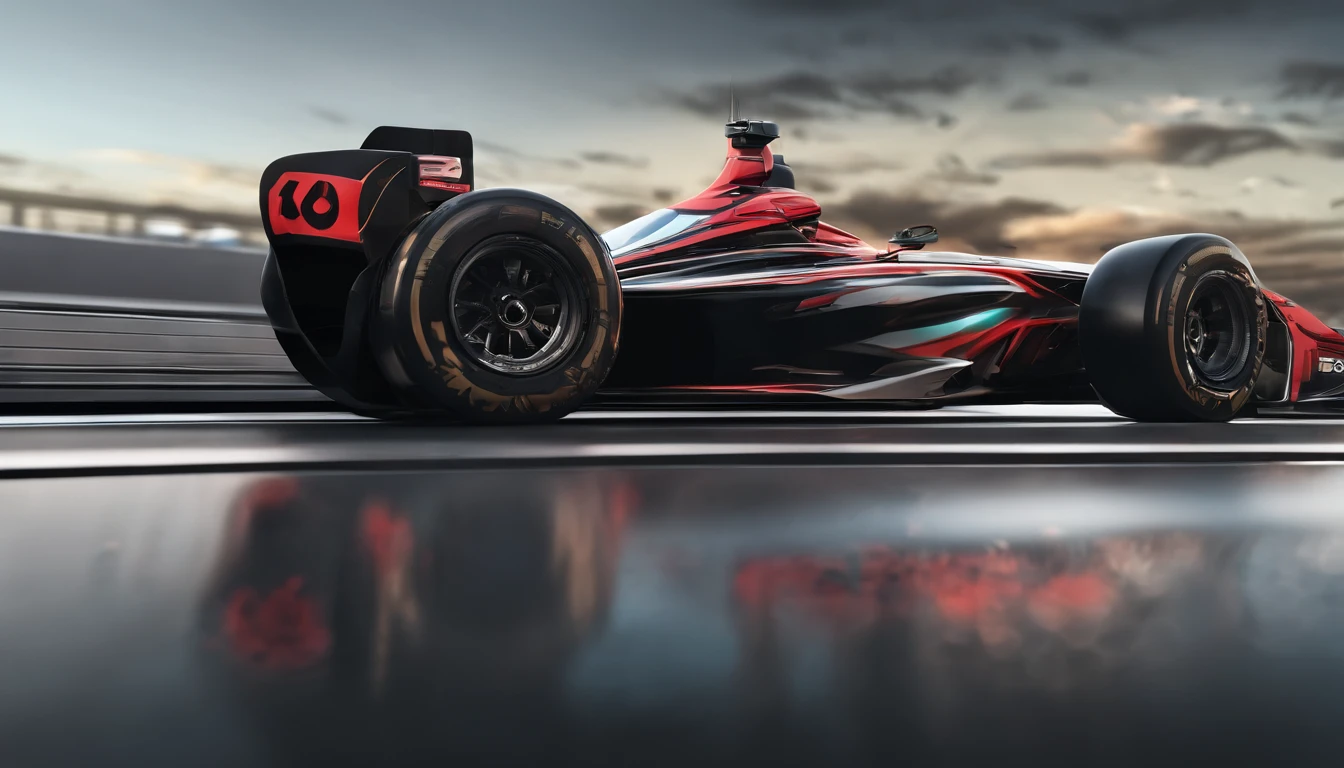 Professional Photography, Sharp Photo of a Formula 1 Race Car, Extremely Detailed, Sunrise, 8k, Realistic, Art Station Trend, Sharp Focus, Studio Photography, Intricate Details, Highly Detailed, Photorealistic, Neon Ambience, Oil black abstract, mecha gear, detailed acrylic, grunge, intricate complexity, rendered in unreal engine, photorealistic