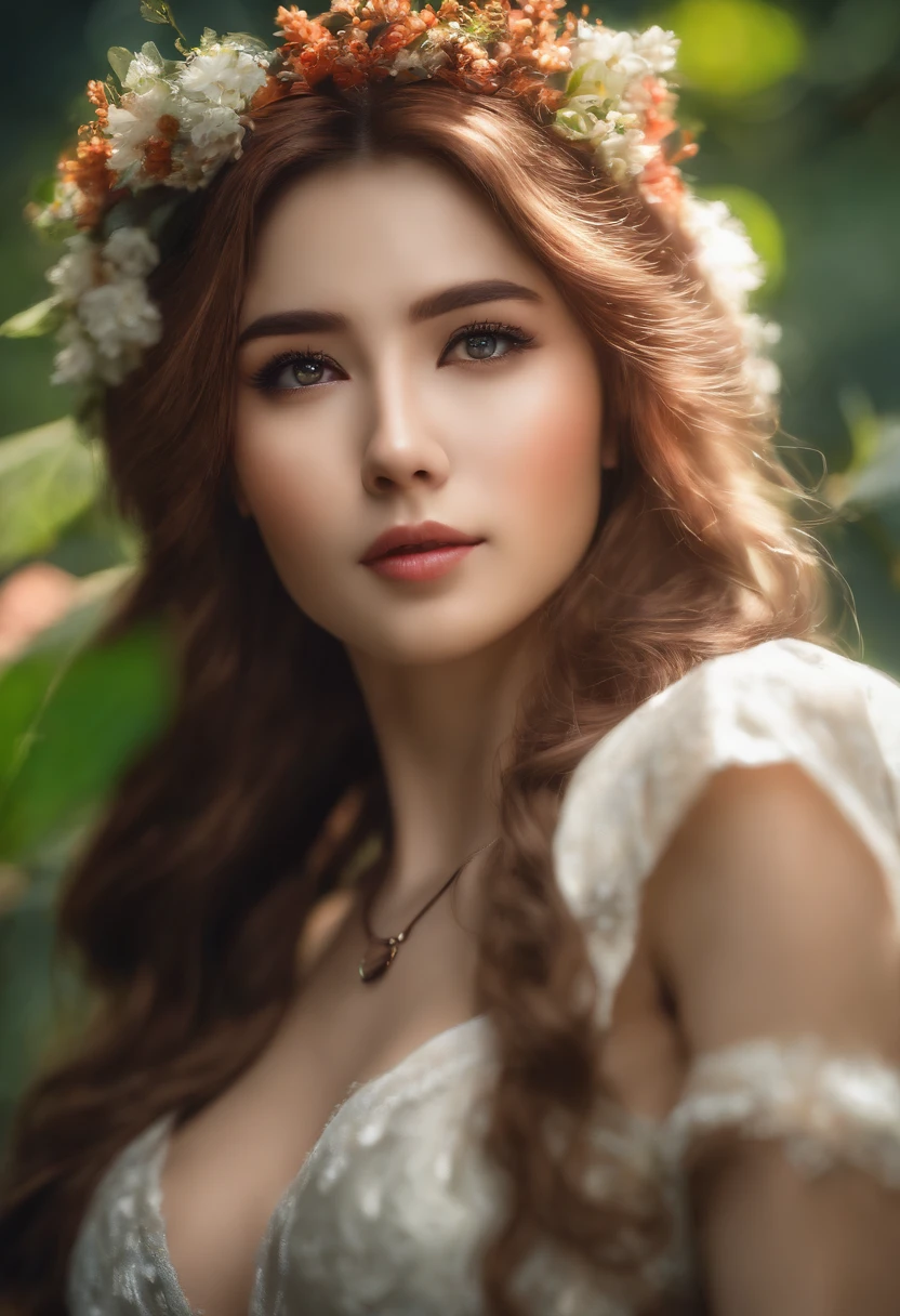 criar  waifu imagem em 4k, garota media, peitos grande, cabelo loiro comprido, altura 1,80m, japonesa, no meio da floresta, ????, segurando arco e flecha