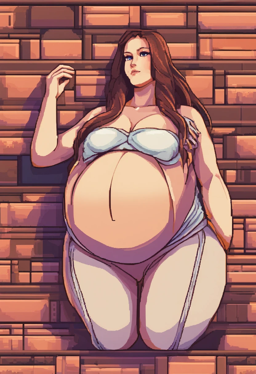 pixelart,Pregnant women have a big belly,revealing her belly