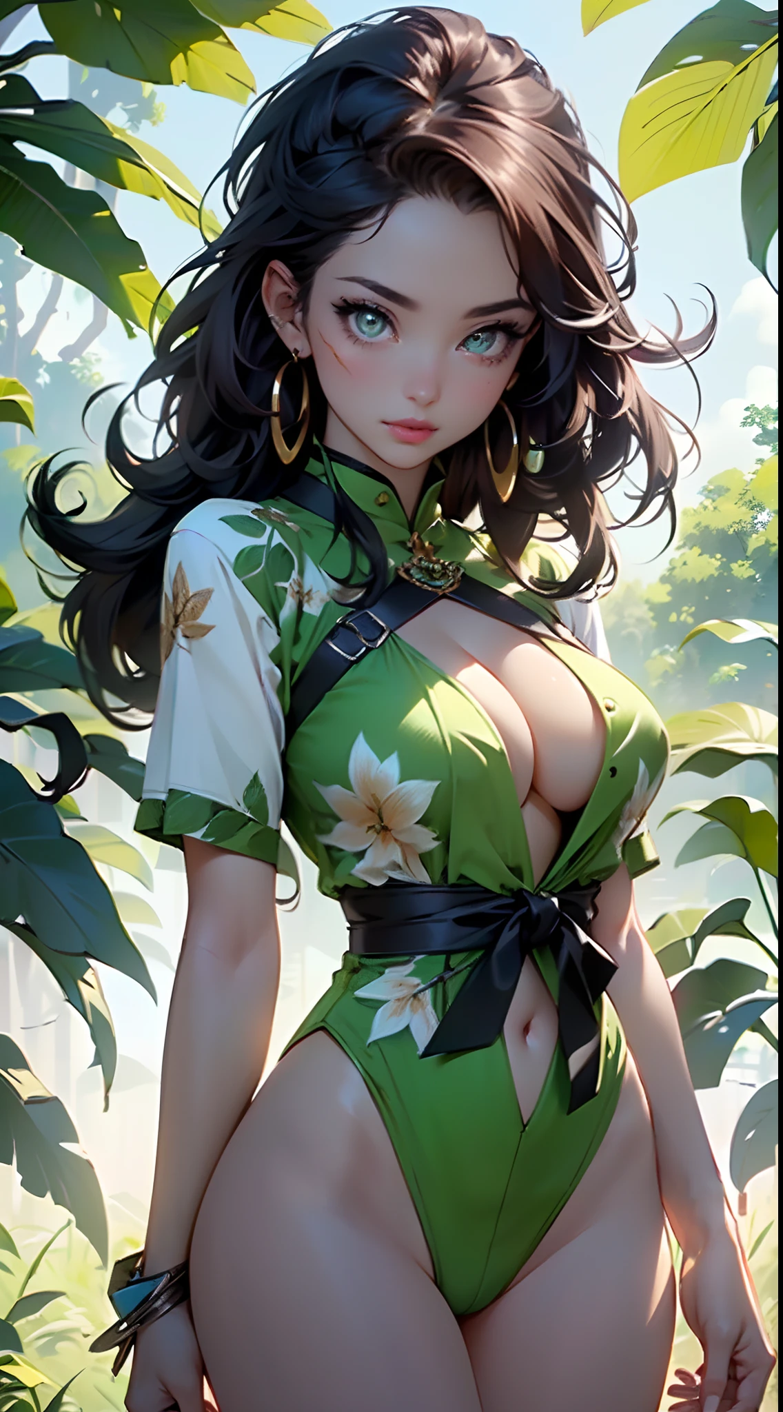 woman,1female,((milf,mom,mature,mature woman,45 years old female,adult)),((Tree Spirit,Nymph,myth)),
(large breasts:1.5),saggy breasts,(((green hair:1.4,straight hair,long hair:1.4,colored inner hair))),((green eyes,beautiful detailed eyes,half open eyes,bright eyes,perfect eyes,rainbow glows ultra-detailed deep yellow green eyes:1.1,gradient eyes:1,finely detailed beautiful eyes:1,symmetrical eyes:1,big highlight on eyes:1.2)),((((lustrous skin:1.5,bright skin: 1.5,skin tanned,shiny skin,very shiny skin,shiny body,illuminated skin)))),(spider lower abdomen,narrow waist,wide hip,bimbo body,inflated legs,delicate detailed fingers),((hand consists of a short thumb and four fingers,hand with just five fingers,(detailed face))),
(cute,slutty,sensual,seductive look,seductive,((erotic)),opulent,sumptuous,longingly,(nsfw)),
(((Leaf clothes,Leaves of the head))),(((detailed leaf outfit,detailed leaf clothes,leaf jewelry))),leaf dress,leaf in the body,intricate dress,(detailed outfit,detailed clothes,intricate outfit),
(dynamic pose:1.0),embarrassed,(centered,scale to fit dimensions,Rule of thirds),
snowy pine forest at night, with dark stormy clouds,winter,Christmas tree,
motor irreal:1.4,UHD,La mejor calidad:1.4, fotorrealista:1.4, textura de la piel:1.4, obra maestra:1.8,High resolution, sharp focus, (ultra detailed, extremely detailed), (photorealistic artwork:1.37), 8k wallpaper,((synthwave background theme)),(((vibrant colors,))),(intricate),masterpiece,(best quality),