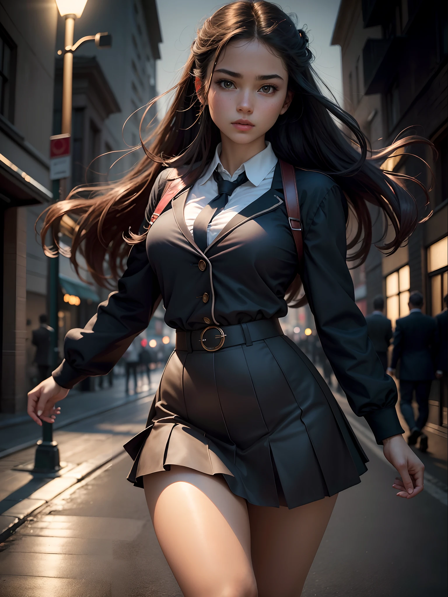 another policeman behind her, policeman details