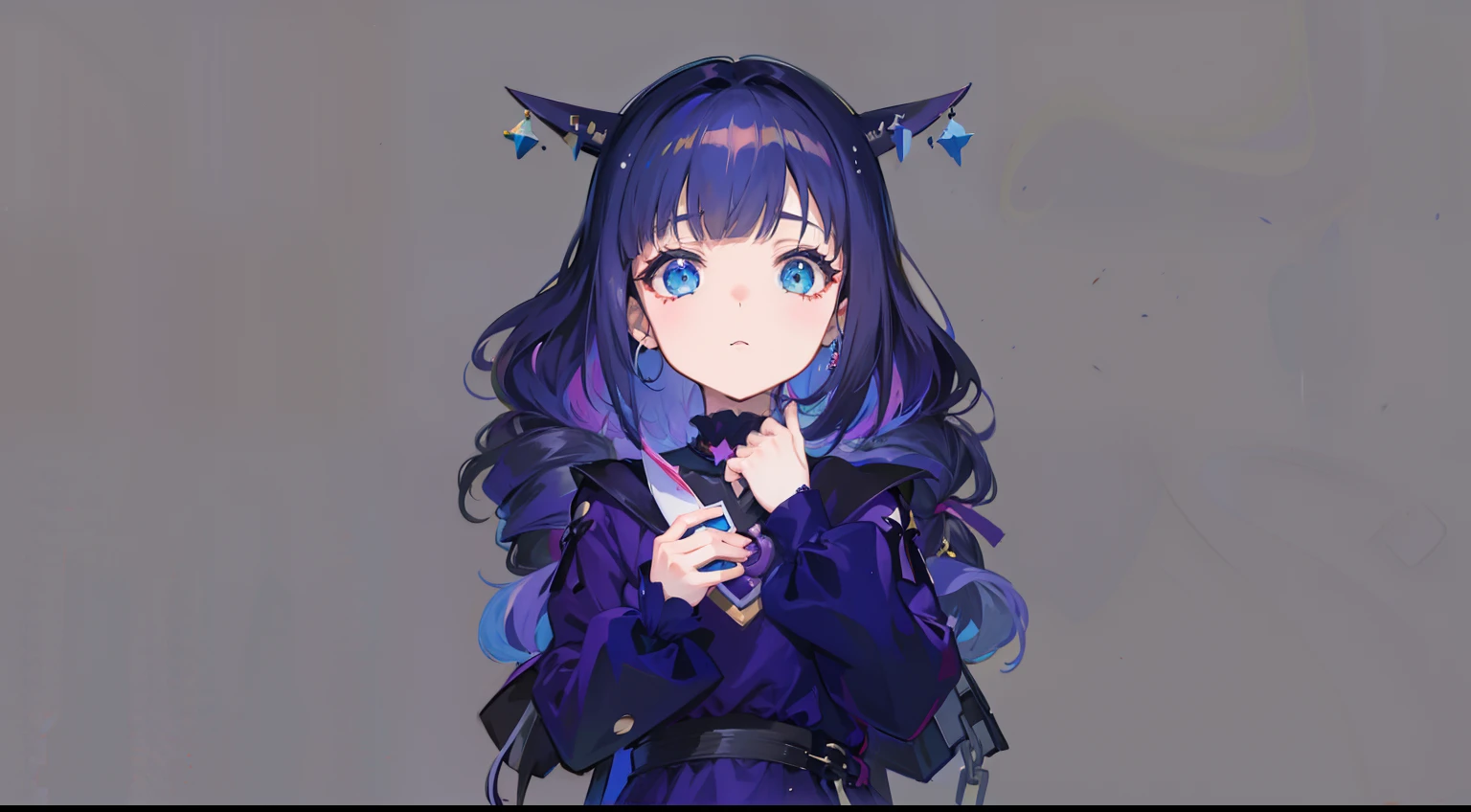Menina anime com longos cabelos roxos e chifres segurando um telefone celular, anime moe artstyle, sombreamento estilo anime plano, em estilo anime, shalltear from overlord, Demon Slayer rui fanart, anime estilizado, Marin Kitagawa Fanart, feito com anime painter studio, 1 7 - year - old anime goth girl, anime em estilo fantasia, personagem estilo anime
