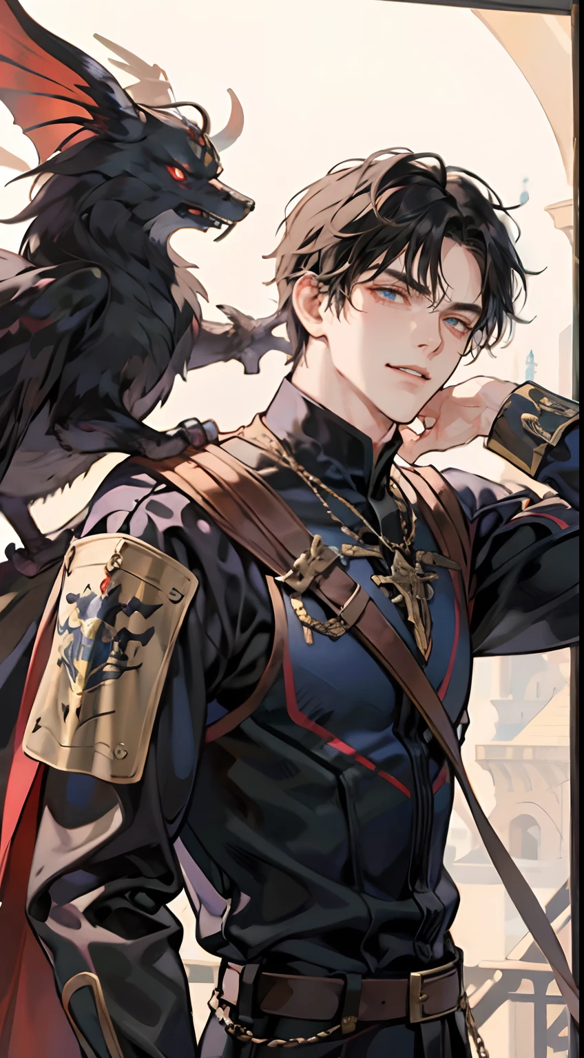 1male, evil, masculine, lean, handsome, adult face, evil, medieval times, fantasy, condescending