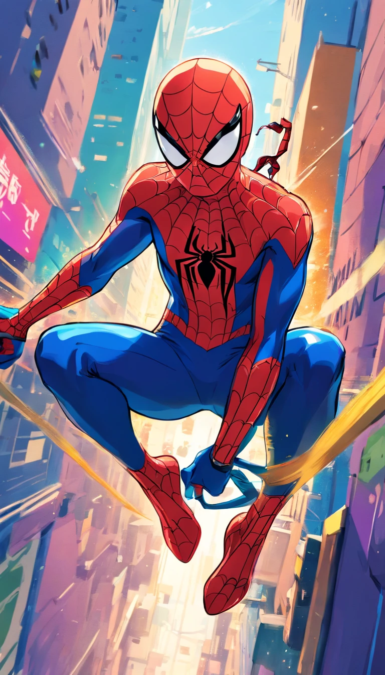 produce spiderman in anime drawing form