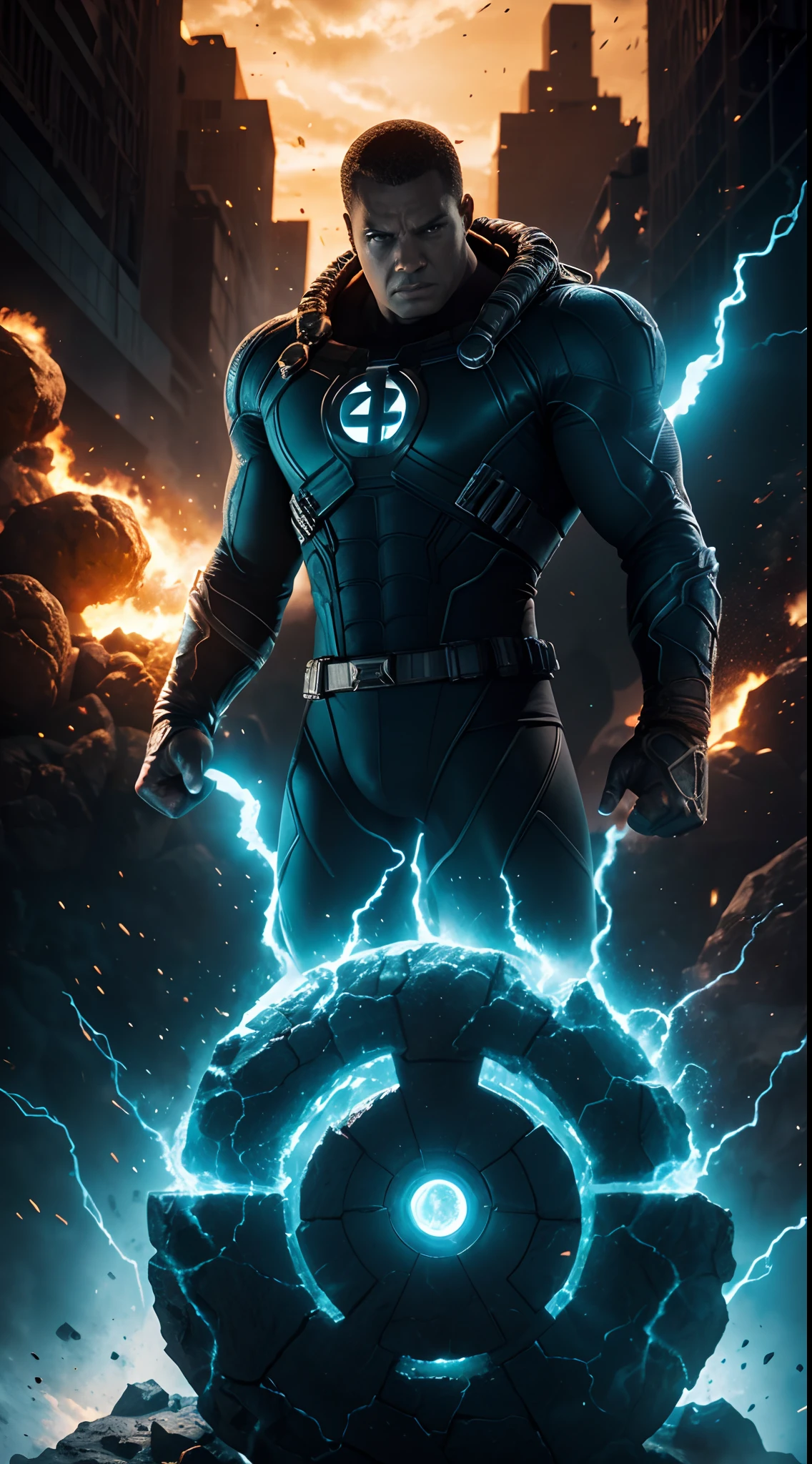 The Thing The Fantastic Four Marvel , 35mm lens, photography, ultra details, HDR, UHD,8K
