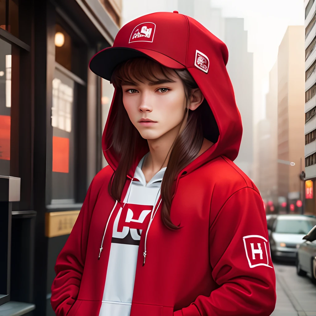 red Hat and red hoodie