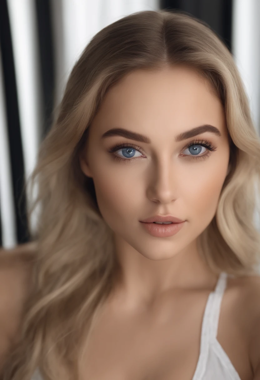 1girl, 25-year-old girl, (Pecho C grande: 1.6), piel real, Piel realista, pecho real, pecho realista, Detailed skin characteristics, Detailed Clothing Features, Proporciones corporales, Cuerpo voluminoso, Ultra detallado, Cara real, Detailed facial features, (cabello rubio muy largo: 1.4), Hermosos ojos, ojos azules, ojos detallados, labios rosados, Brillo en los labios, Cara y senos detallados, La mejor calidad, Obra maestra, 8k, Raw photography,