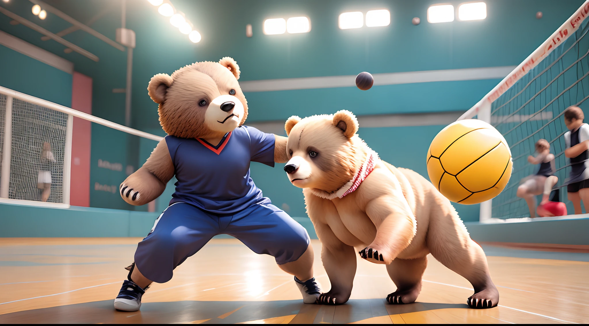 Vicious Bear playing handball