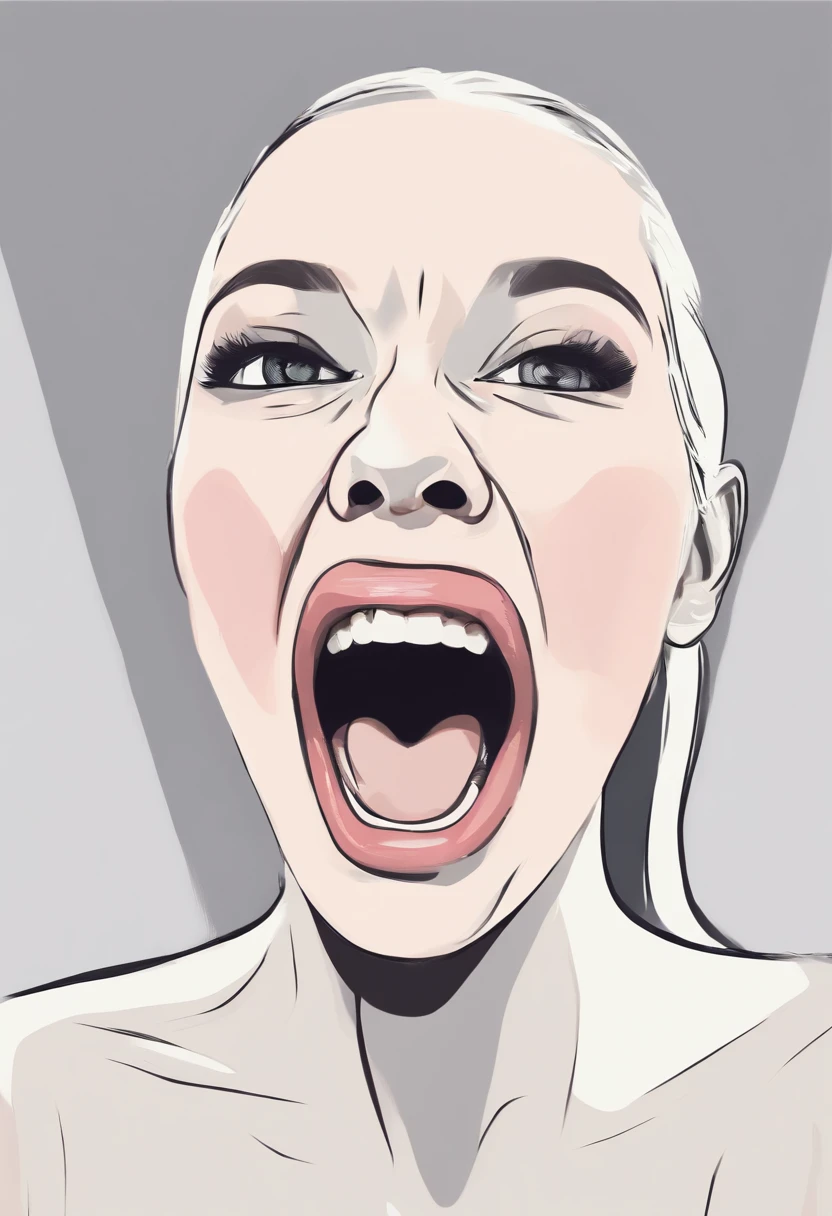 Screaming face,Screaming,Delicate mouth,Lots of mouths,artistic,high-level image quality,8K,up of face,Art Book,