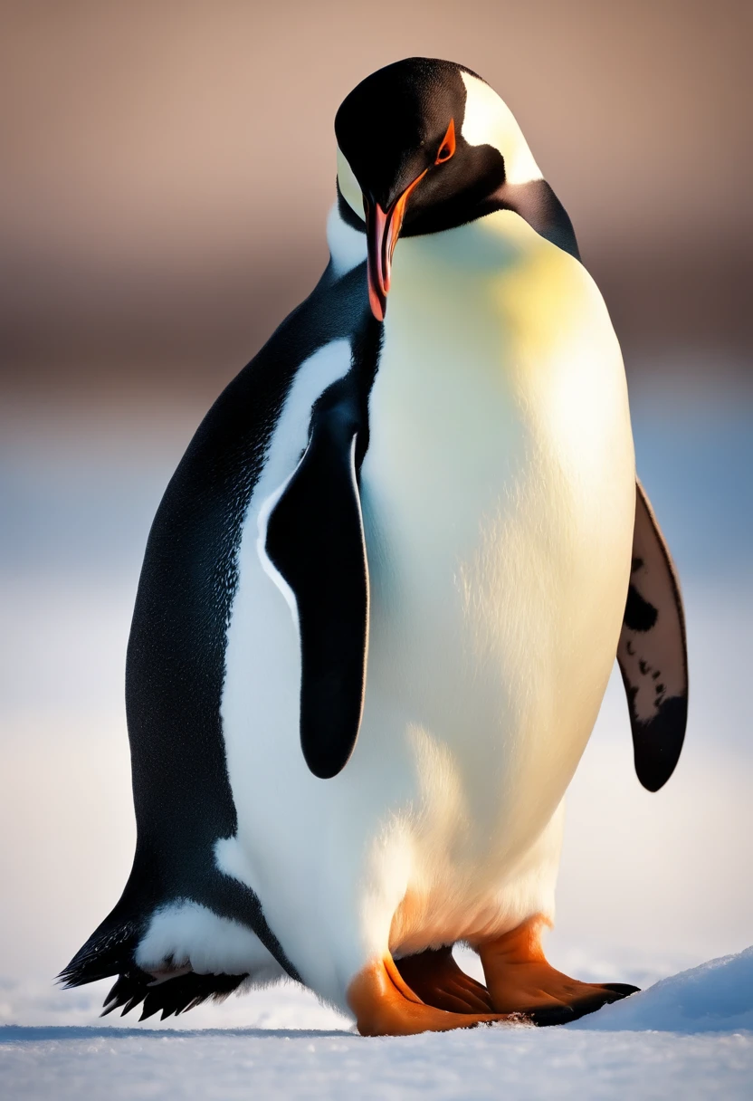"COLORING BOOK OF A PENGUIN IN THE ARCTIC, Rasgos infantiles, Dicke Linien, keine Farbe, fondo blanco, Nur Bindestriche."